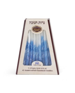 Blue and White Wax Hanukkah Candles Bougeoirs