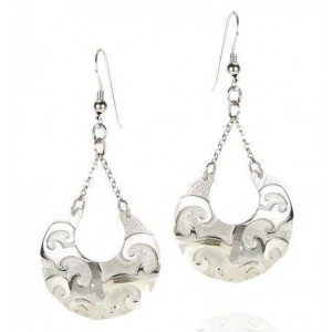 Moon Shaped Earrings in Sterling Silver by Rafael Jewelry Boucles d'Oreilles