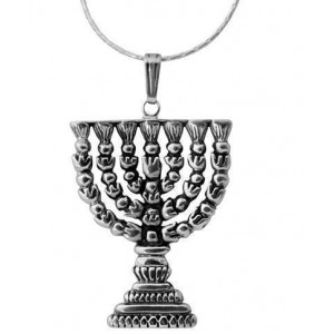 Sterling Silver Menorah Pendant by Rafael Jewelry Colliers & Pendentifs