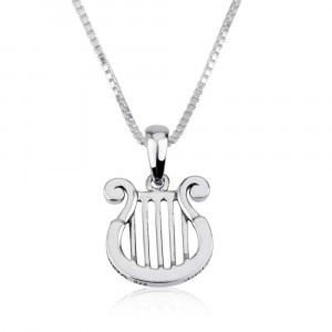Kinor of David Pendant in 925 Sterling Silver Without Stones
 Colliers & Pendentifs