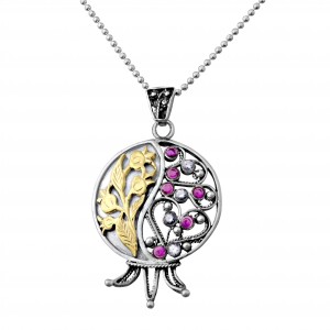 Pomegranate Pendant in Sterling Silver and Gems by Rafael Jewelry Colliers & Pendentifs