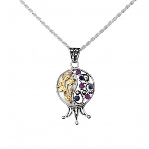 Pomegranate Pendant in Sterling Silver and Gemstones by Rafael Jewelry Colliers & Pendentifs