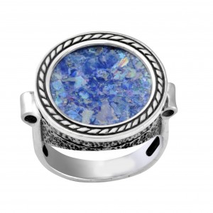 Roman Glass Ring in Sterling Silver by Rafael Jewelry
 Rafael Jewelry