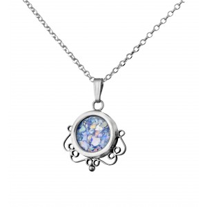 Sterling Silver Pendant with Roman Glass by Estee Brook Rafael Jewelry
