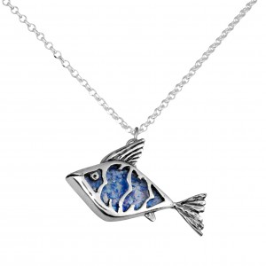 Fish Pendant in Roman Glass and Sterling Silver by Rafael Jewelry Rafael Jewelry