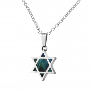 Star of David Pendant with Sterling Silver & Eilat Stone by Rafael Jewelry Star of David Jewelry