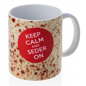 Ceramic Coffee Mug with Matzah Print & Keep Calm Phrase Maison & Cuisine
