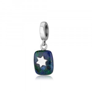 Star of David Charm With Eilat Stone in Sterling Silver
 Charms