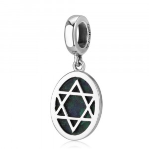 Oval Eilat Stone Charm With Star of David Design at the Back
 Charms