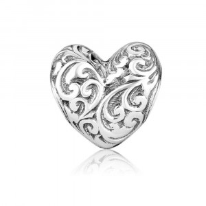 925 Sterling Silver Heart Charm Without Stone Design

