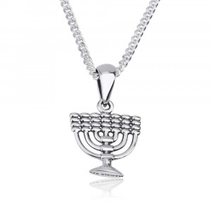 Sterling Silver Menorah Lampstand Pendant
 Colliers & Pendentifs
