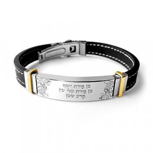 Men’s Bracelet with Ben Porat Yosef in Leather and Stainless Steel Men's Jewelry