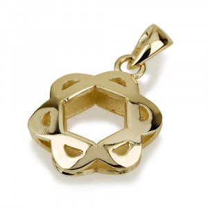 3D Reversible Bubble Star of David Pendant in 14k Yellow Gold by Ben Jewelry
 Ben Jewelry