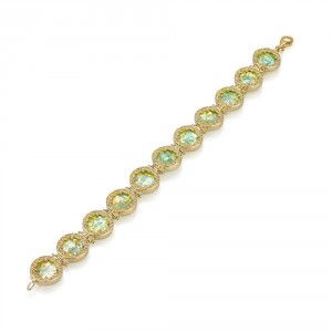 14K Gold Charm Bracelet with Roman Glass by Ben Jewelry
 Bracelets Juifs