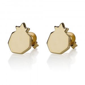 Pomegranate Stud Earrings 14k Yellow Gold Ben Jewelry