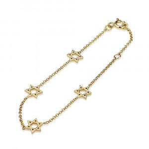 Star of David Charm Bracelet in 14K Yellow Gold by Ben Jewelry Ben Jewelry