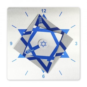 Kinetic Star of David Clock in Aluminum Jour d'indépendance d'Israël