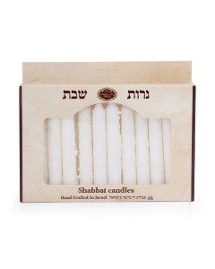 12 Shabbat Candles - White Bougies de Fêtes Juives