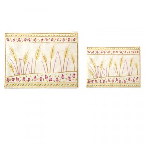 Yair Emanuel Embroidered Tallit and Tefillin Bag Set with Sheaves of Wheat Accessoires Juifs
