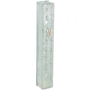 Glass Mezuzah with Broken Glass Case made from Silicon Cork Mezouzot