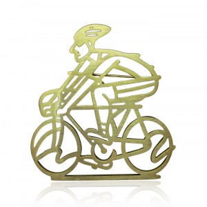 David Gerstein Bike Rider Brooch in Gold Accessoires
