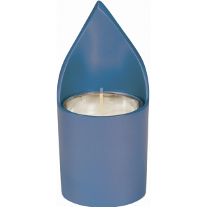Memorial Candle Holder by Yair Emanuel - Blue  Yahrzeit Candles