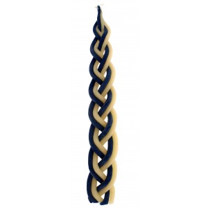 Safed Candles Blue and White Braided Havdalah Candle Bougies de Fêtes Juives