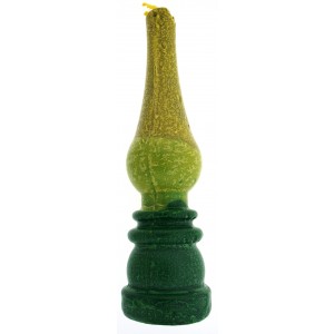 Safed Candles Lamp Havdalah Candle with Yellow and Green Bougies de Fêtes Juives