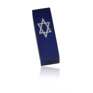 Blue Star of David Car Mezuzah by Adi Sidler Collection d'Etoiles de David