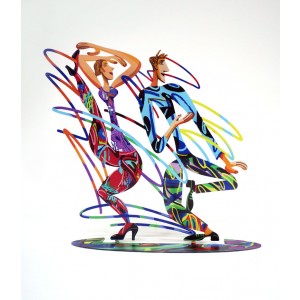 David Gerstein Rockers Sculpture in Steel with Dancing Couple