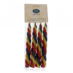 Traditional Wax Havdalah Candle Four Pack with Traditional Design Bougies de Fêtes Juives
