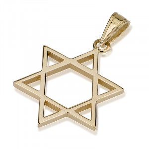 14k Yellow Gold Pendant with Framework Star of David Colliers & Pendentifs