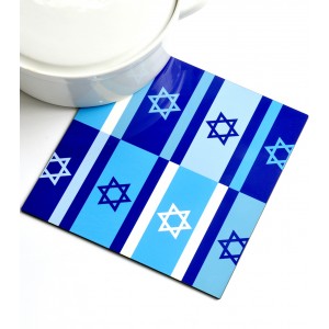 Large Israeli Flag Trivet in Blue by Barbara Shaw Maison & Cuisine
