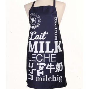 Blue Milk Apron with White Text and Milk Jug by Barbara Shaw Maison & Cuisine
