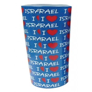 Tequila Shot Glass with 'I Love Israel' in Blue Jour d'indépendance d'Israël