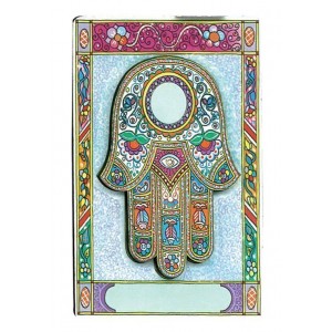 Wood Hamsa Magnet with Bright Floral Pattern Magnets