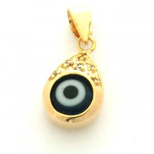 Evil Eye Pendant in Gold Plated with Zircon Stones Colliers & Pendentifs
