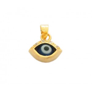 Evil Eye Gold Plated Pendant with Zircon Stones Colliers & Pendentifs