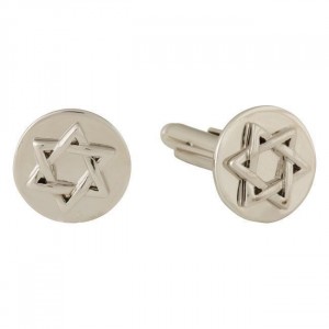 Cuffs with Star of David in Rhodium Plated Men's Jewelry