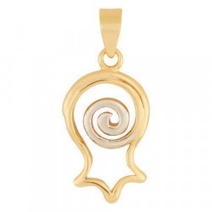Pendant with Pomegranate Swirl in Gold and Rhodium Plated Colliers & Pendentifs