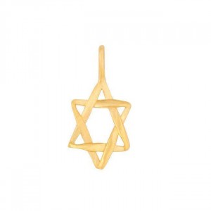 Gold Plated Pendant with Modern Star of David Colliers & Pendentifs