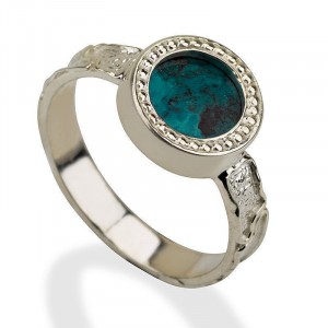 Silver Ring with Eilat Stone