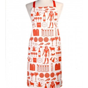 Apron with Pharaoh Print in Red
 Passover Tableware and Gifts