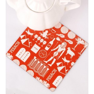 Trivet with Pharaoh Print in Red
 Vaisselle