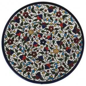 Armenian Ceramic Plate with Anemones Flower Motif Armenian Ceramics