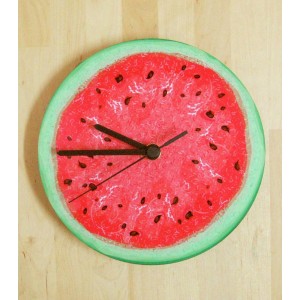 Wall Clock with Watermelon Design in Green and Red Maison & Cuisine
