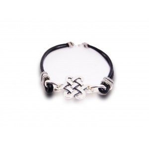Eternity Bracelet with Leather Strap  Bracelets Juifs