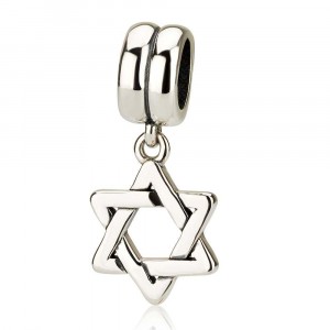 Charm in Sterling Silver with Dangling Star of David Star of David Jewelry