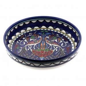 Armenian Ceramic Bowl with Flower, Peacock and Grapevine Design  Boules