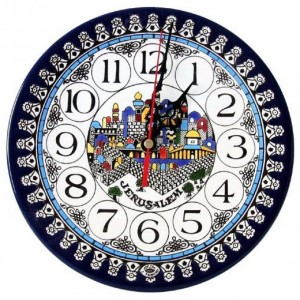 Armenian Ceramic Clock with Jerusalem Design Armenian Ceramics